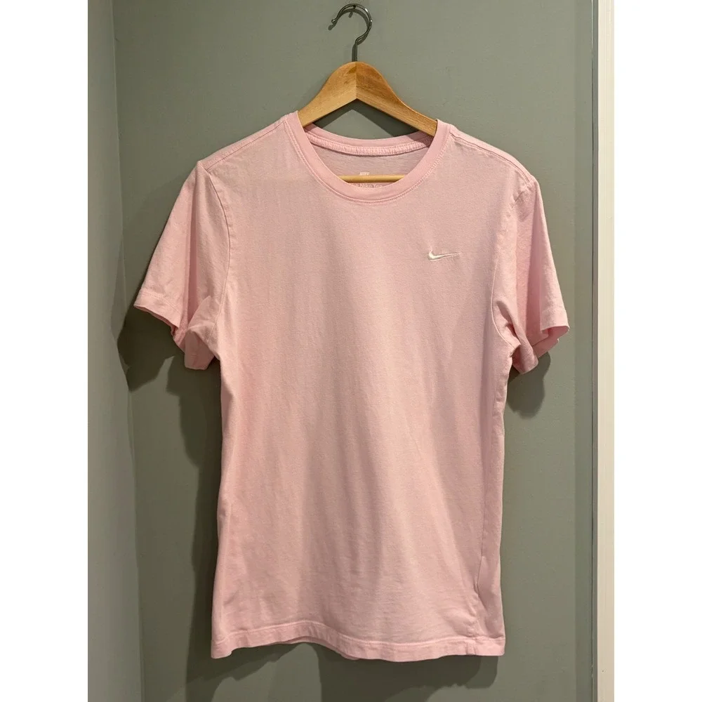 Nike The Nike Tee Womens Small Pink Short Sleeve Embroidered Swoosh Cotton Shirt